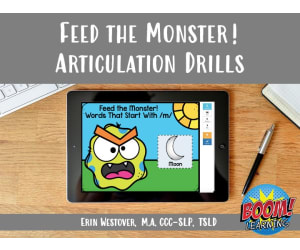 Letter J Articulation Drills: Feed the Monster! - BOOM Cards