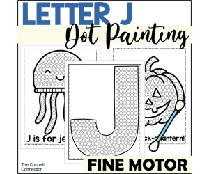Letter J Dot Painting