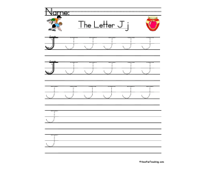 Letter J Handwriting Practice Worksheet