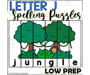 Letter J Spelling Puzzles