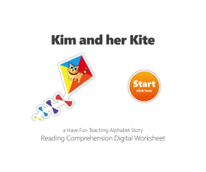 Letter K Kim and her Kite Reading Comprehension Digital Worksheet