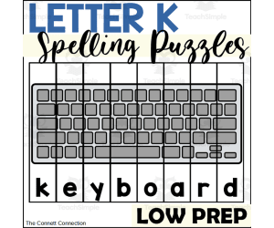 Letter K Spelling Puzzles