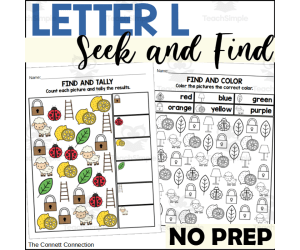 Letter L Seek and Find Worksheets