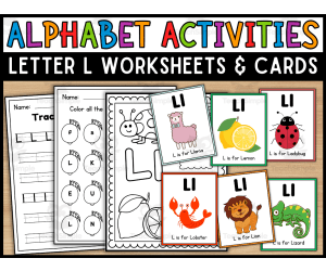 Letter L Worksheets and Flashcards | Back To School Activity