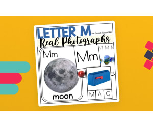 Letter M Phonics and Writing Centers with Real Photographs