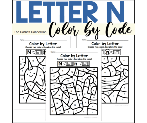 Letter N Alphabet Color by Code