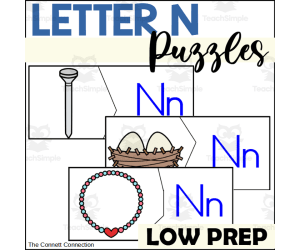 Letter N Beginning Sounds Puzzles