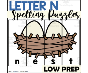 Letter N Spelling Puzzles