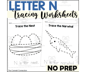 Letter N Tracing Worksheets