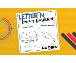 Letter N Tracing Worksheets