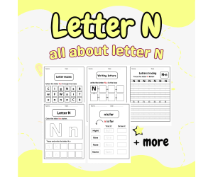 letter n worksheets for kindergarten - handwriting letter n worksheets