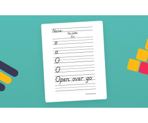 Letter O D'Nealian Style Handwriting Practice Worksheet