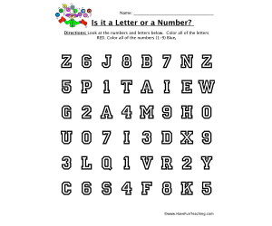 Letter or Number Worksheet