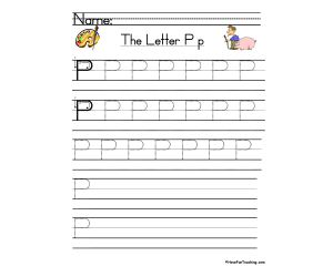 Letter P Handwriting Practice Worksheet