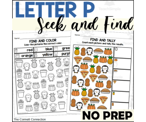 Letter P Seek and Find Worksheets