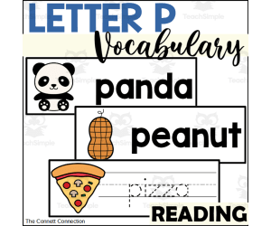 Letter P Vocabulary and Tracing Cards