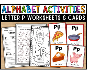 Letter P Worksheets and Flashcards | Back To School Activity