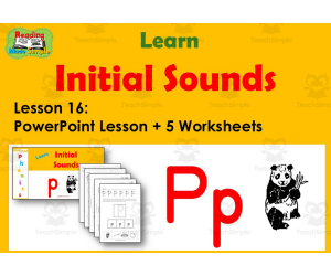 Letter P Worksheets + PowerPoint Lesson: Beginning Sounds Lesson 16