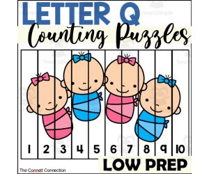 Letter Q Counting to 10 Puzzles