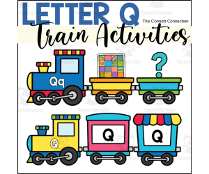 Letter Q Train Worksheets and Centers