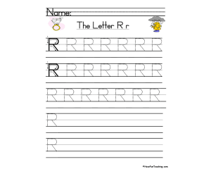 Letter R Handwriting Practice Worksheet