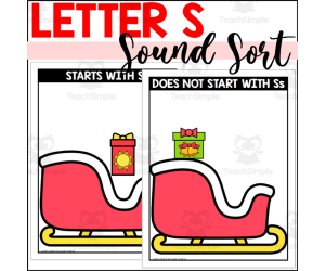 Letter S Beginning Sound Sort - Santa Themed