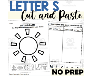 Letter S Cut and Paste Worksheets