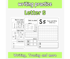 letter s handwriting practice - tracing letter s printable