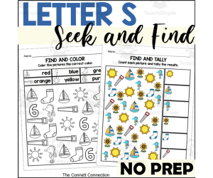Letter S Seek and Find Worksheets