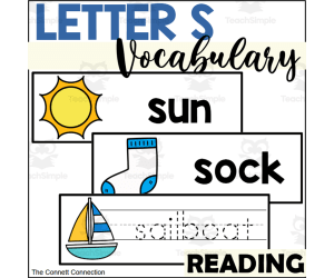 Letter S Vocabulary and Tracing Cards