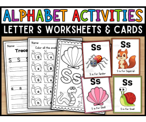 Letter S Worksheets and Flashcards | Back To School Activity