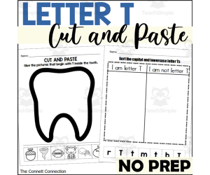 Letter T Cut and Paste Worksheets