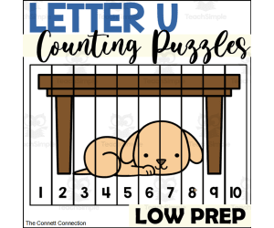 Letter U Counting to 10 Puzzles
