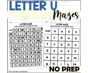 Letter U Mazes