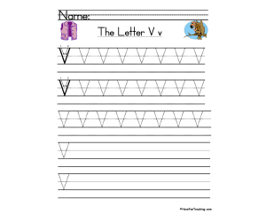 Letter V Handwriting Practice Worksheet