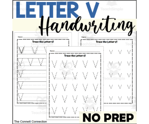 Letter V Handwriting Worksheets