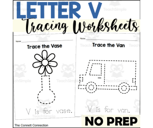 Letter V Tracing Worksheets