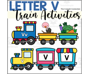 Letter V Train Alphabet Worksheets and Centers