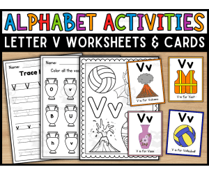 Letter V Worksheets and Flashcards | Back To School Activity