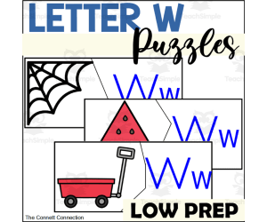 Letter W Beginning Sounds Puzzles