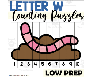 Letter W Counting to 10 Puzzles