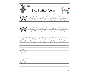 Letter W Handwriting Practice Worksheet