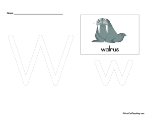 Letter W Tracing Worksheet