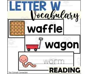 Letter W Vocabulary and Tracing Cards
