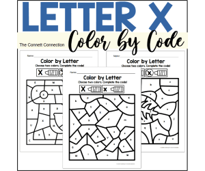 Letter X Alphabet Color by Code