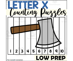 Letter X Counting to 10 Puzzles