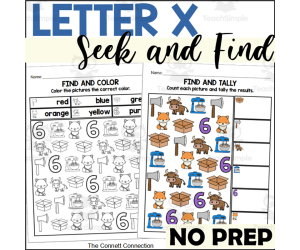 Letter X Seek and Find Worksheets