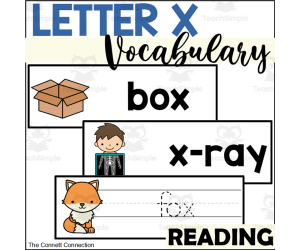 Letter X Vocabulary and Tracing Cards