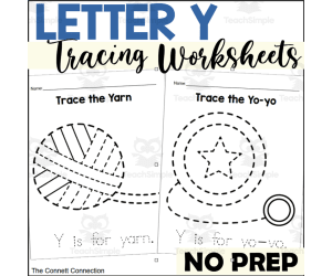 Letter Y Tracing Worksheets