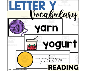Letter Y Vocabulary and Tracing Cards
